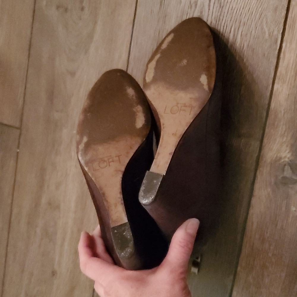 LOFT Chocolate Brown Wedge Booties Size 8.5 Faux Suede - Picture 14 of 16